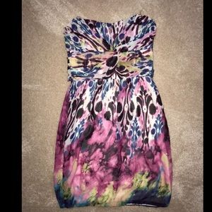 Multi Color Strapless Dress